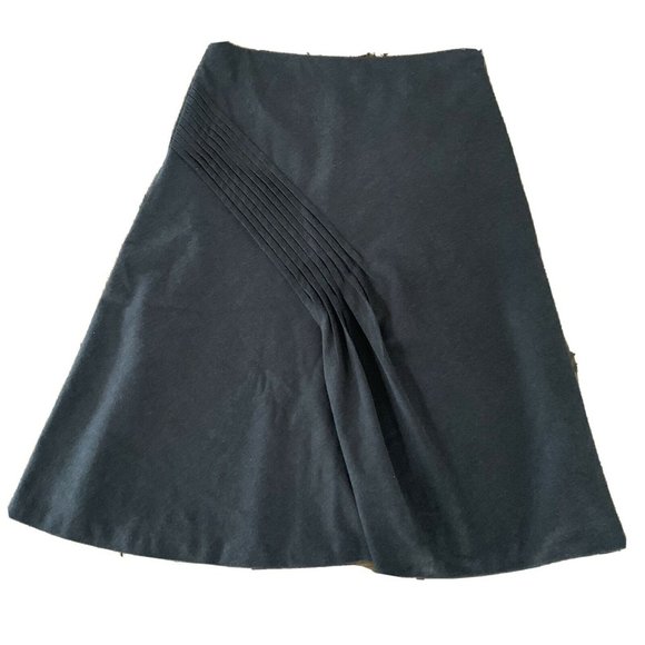 Anthropologie Skirt Women's 6 Gray Midi Pleats A-Line Business Attire - Picture 2 of 8